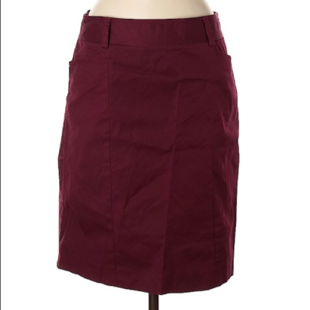 J. Crew Burgundy Midi Skirt